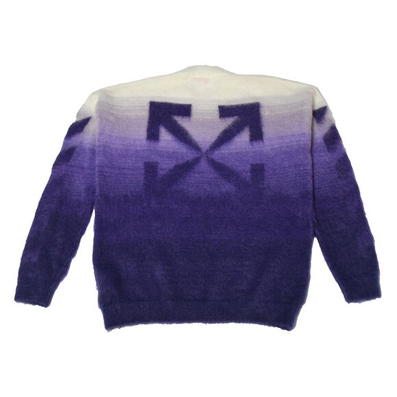 Off-White Diag Arrow Brushed Knit Crewneck Purple
